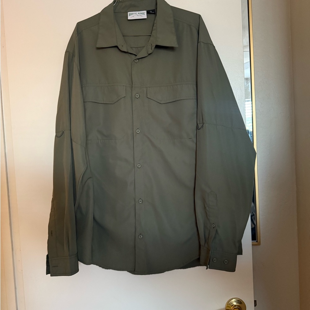 NWOT Green Button-Down Casual Shirt